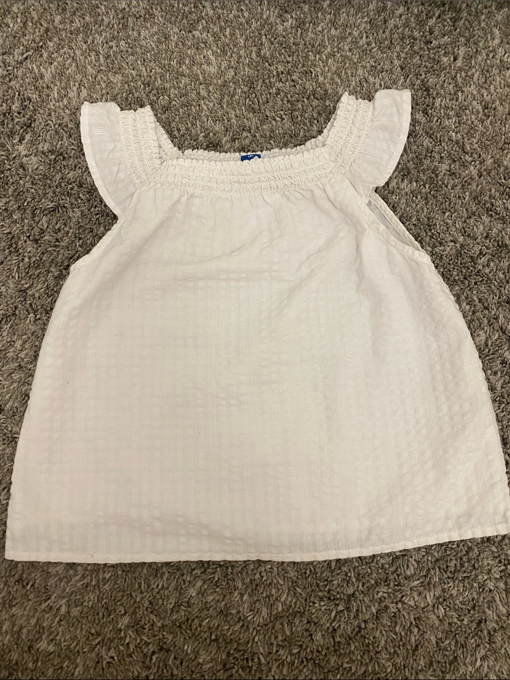 Old Navy White Girls Tank Top with Ruffled Sleeves